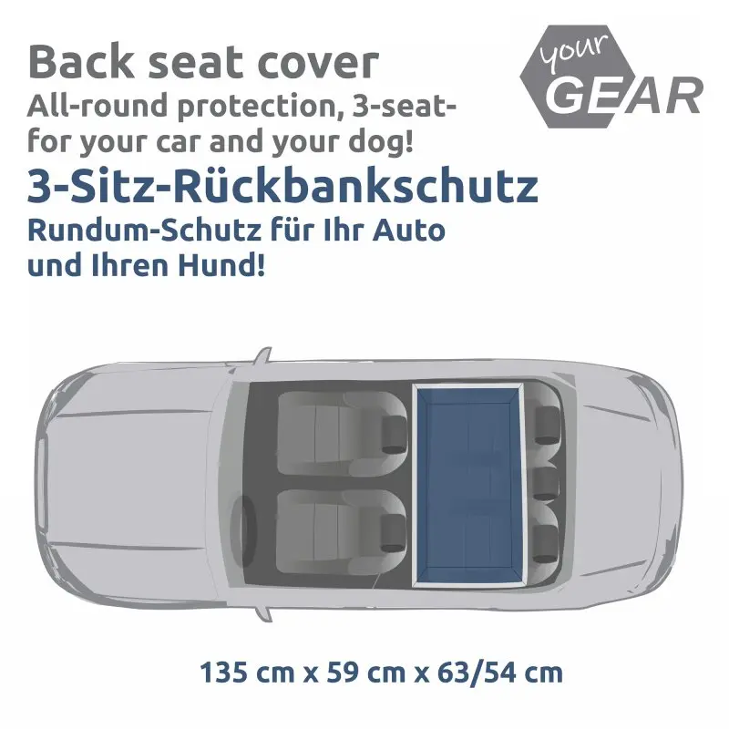 2nd Chance - your GEAR Rapallo - Hunde Schondecke für Auto Rücksitzbank mit 2 Einstiegen, robust, weich, waschbar (71369)