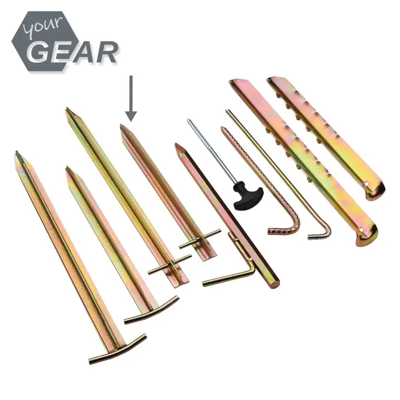 your GEAR 8 x Zelthering TX 300 - T-Profil Hering Set aus Stahl robuster Erdnagel 300 x 65/25 x 20mm