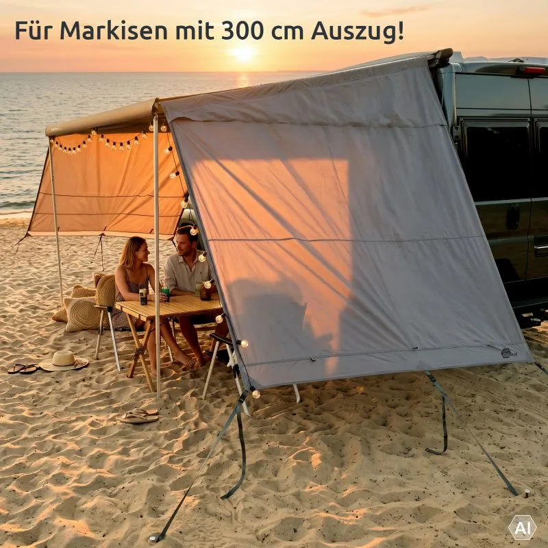 your GEAR Sun + Rain Blocker Side Walls 300cm – Sicht-Sonnen- & Regenschutz für Thule Omnistor 9200