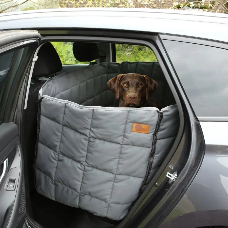 2nd Chance - your GEAR Rapallo - Hunde Schondecke für Auto Rücksitzbank mit 2 Einstiegen, robust, weich, waschbar (71369)