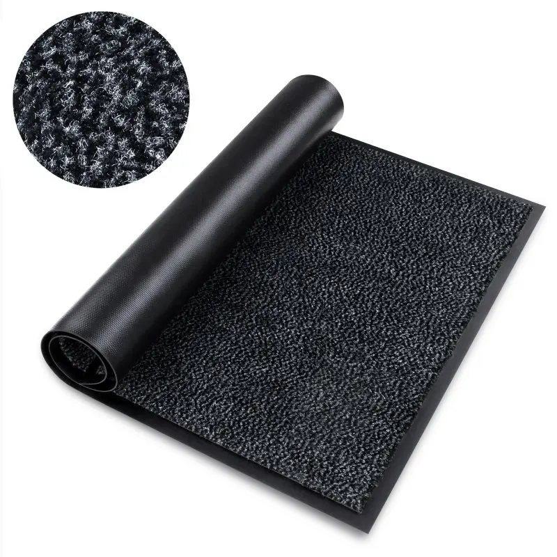 Schmutzfangmatte yourGEAR 60x45cm in Anthrazit, dichter Velours-Floor, rutschfeste Gummirückseite, Anlaufkante, geeignet für innen und außen, waschbar, UV-beständig, für Fußbodenheizung geeignet.