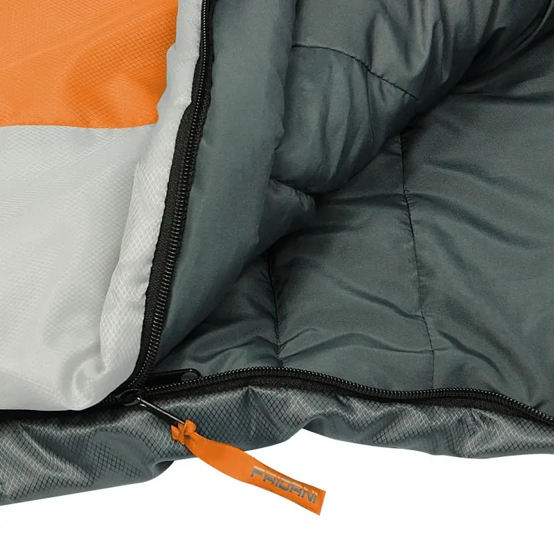 Fridani Kinderschlafsack PO 180x90cm XXL Deckenschlafsack -12°C Orange warm wasserabweisend waschbar