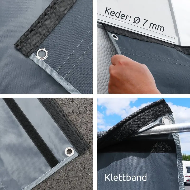 2nd Chance - your GEAR Caravan Organizer Mesh - Hängeregal für Zelt, Vorzelt, Wohnwagen 140 x 45 cm, 4 Fächer (71557)