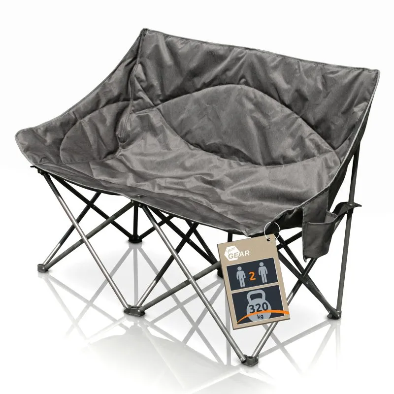 your GEAR Campingsofa Modena - XXL Campingstuhl für 2 Personen, max 320 kg, extra lang, gepolstert