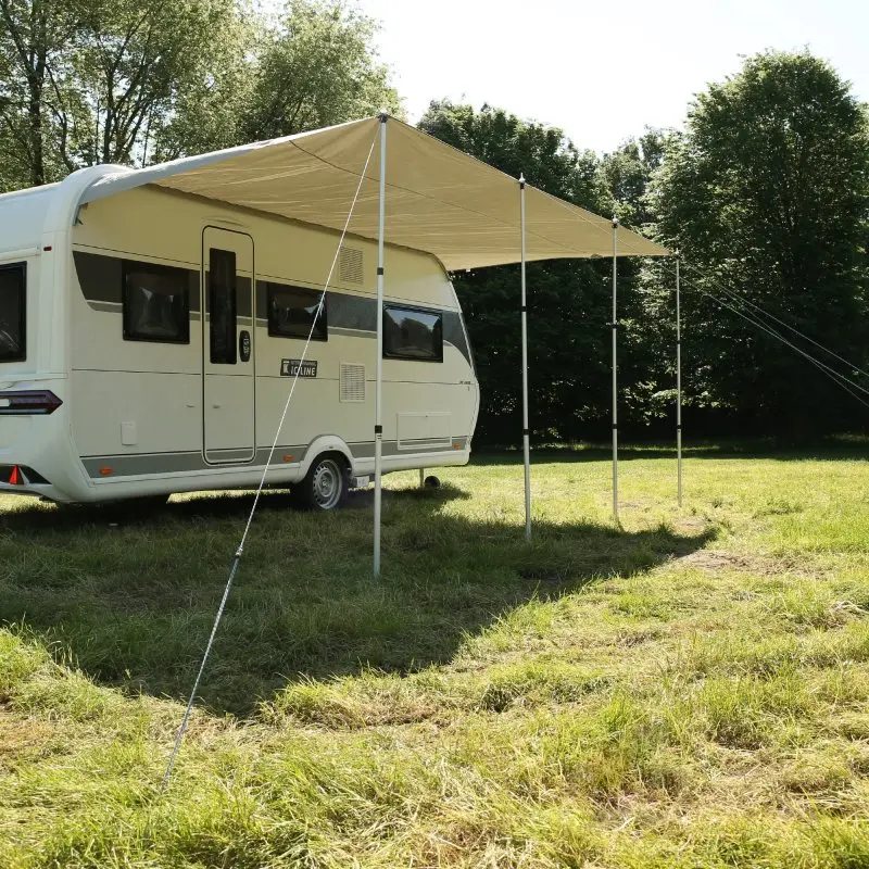 your GEAR Caravan Tarp TC 500 x 240 Wohnwagen Sonnendach inkl. Aufstellstangen Baumwoll-Sonnensegel