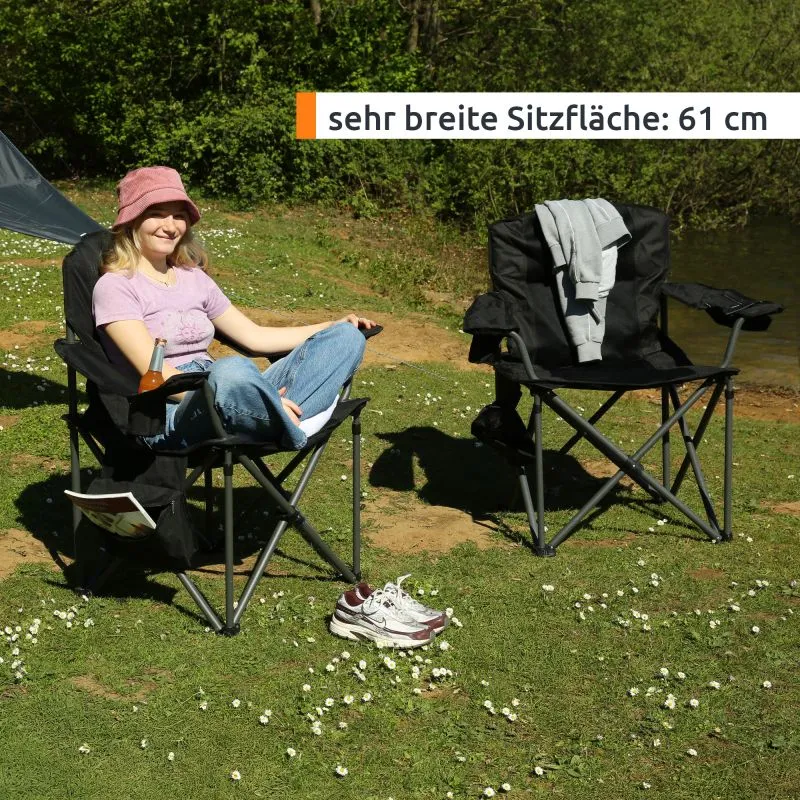 your GEAR Campingstuhl Fano - 3D-Mesh Faltstuhl, 250 kg (TÜV), Getränkehalter, Kühltasche, Organizer