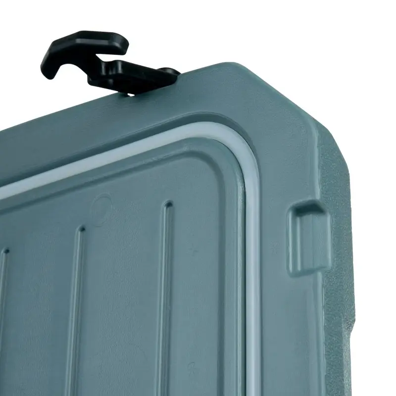 Détail du couvercle de la glacière your GEAR Katmai 50L avec joint d’étanchéité et fermeture robuste, mettant en avant l’isolation PU et la conception solide de la boîte isotherme passive.