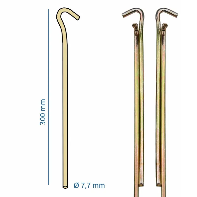 your GEAR 24 x Zelthering RS 300 - sehr stabile Ø 7 x 300mm Heringe aus Stahl, robustes Erdnagel Set