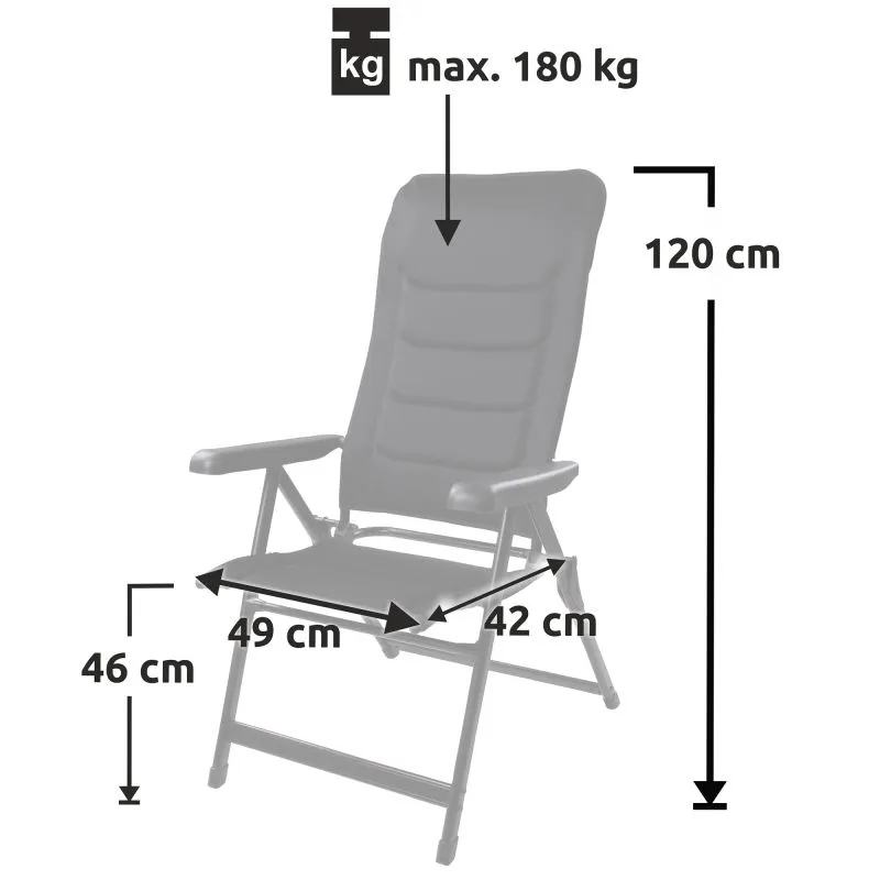 your GEAR high-back chair Sovana 3D - XXL garden chair, folding chair, 3D mesh, 6-way adjustable