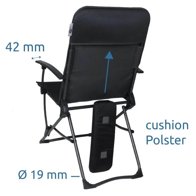 your GEAR Campingstuhl Carini - gepolsterter Klappstuhl - geeignet für VW T5 T6 T6.1 Heckklappe
