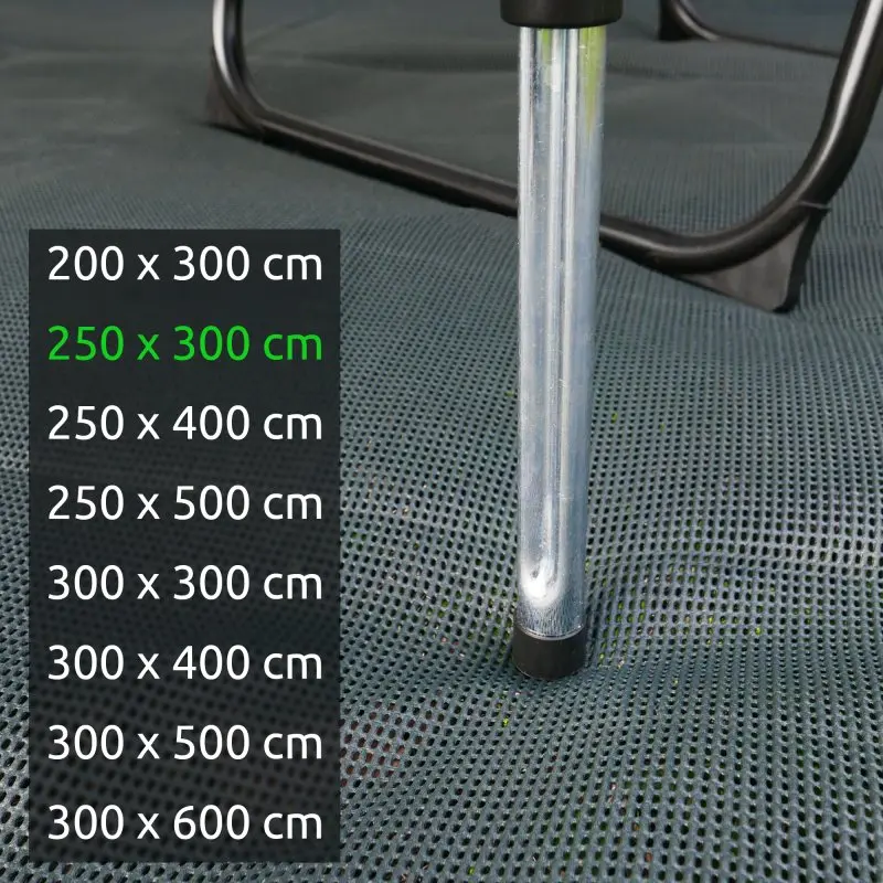 Vorzeltteppich your GEAR Outdoor Soft Carpet 250 x 300 cm, offenporiges, luft- und wasserdurchlässiges Gewebe mit Schaumbeschichtung, unter Stuhlbein, verschiedene Größen zur Auswahl, Outdoor-Teppich.