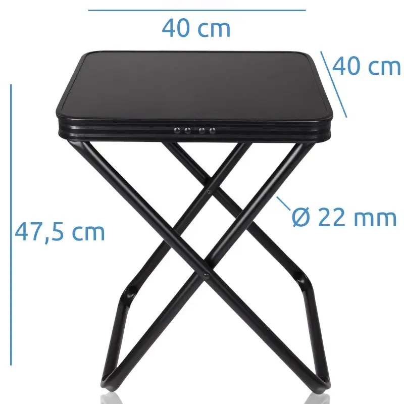 yourGEAR Tavolino3D Hocker mit Tischplatte, Aluminium Klapphocker mit Quick Dry 3D Mesh Polsterung