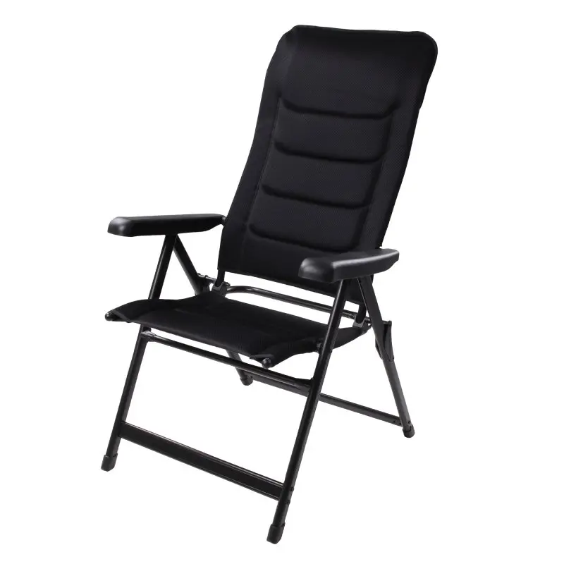 Sedia da giardino your GEAR Sovana 3D, XXL, pieghevole, con schienale alto regolabile in 6 posizioni, struttura in alluminio nero e rivestimento in mesh 3D traspirante, portata fino a 180 kg.