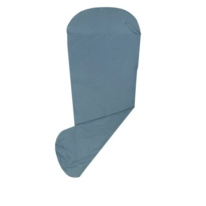 Inlet de saco de dormir tipo momia 10T, color azul, de 225x90 cm, hecho de mezcla de algodón, ligero y fino, ideal como sábana interior para saco de dormir, viajes, hoteles o refugios.