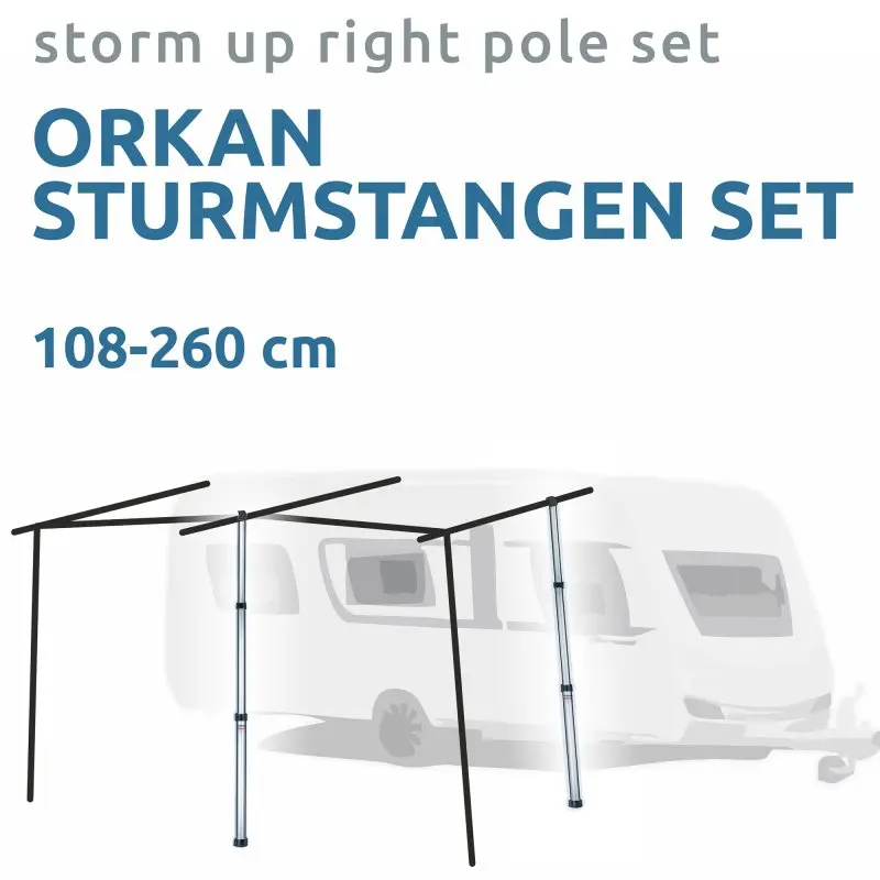 2nd Chance - your GEAR Upright Pole Set - 2 x Sturmstange, Vorzelte, Luftvorzelte, Teleskopstange 108-260 cm (71231)