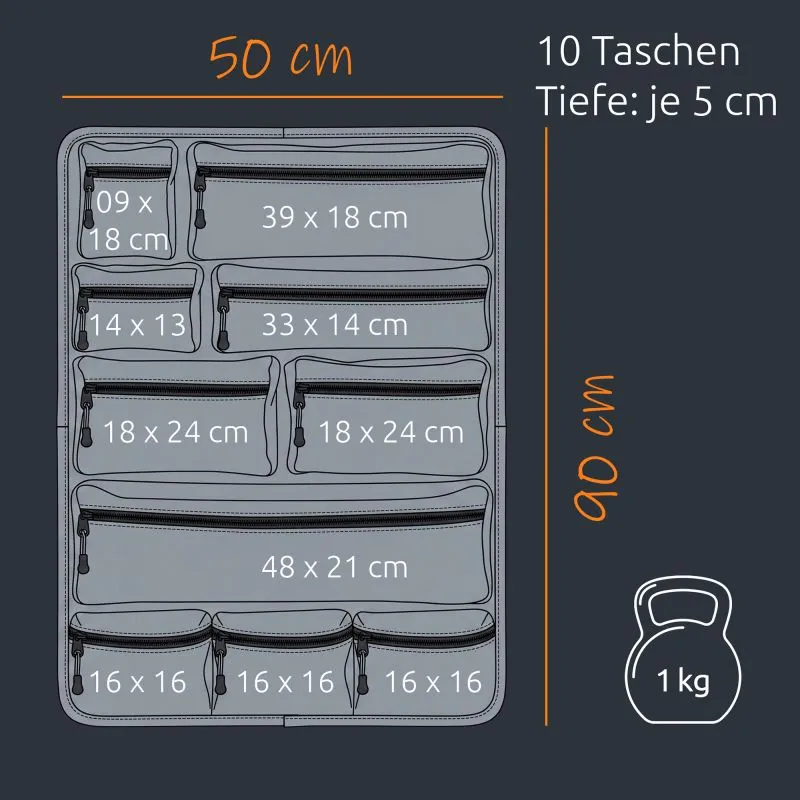 your GEAR Ivera 50x90 - organizer per garage posteriore camper, borsa portaoggetti
