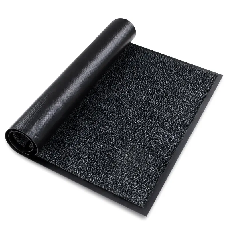 Tappeto yourGEAR Schmutzfangmatte 60x45 cm nero, bordo anti-scivolo, superficie in velluto fitto, adatto per interni ed esterni, lavabile, resistente ai raggi UV, ideale per ingresso casa o ufficio.
