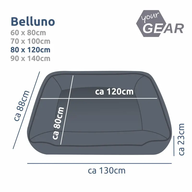 your GEAR Belluno 80x120 cm orthopädisches Hundebett, Hundekorb, waschbar & hygienisch