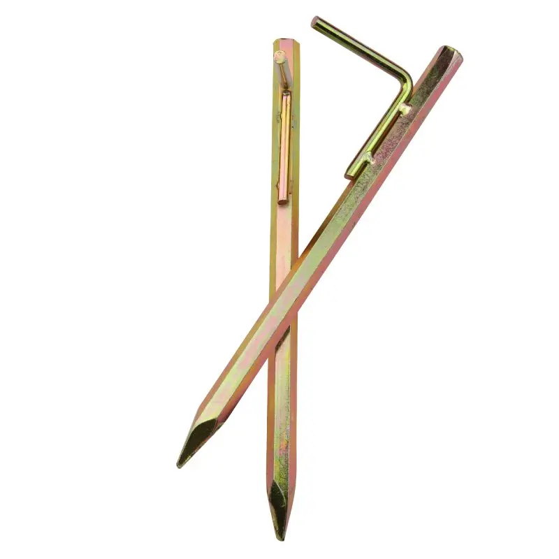 your GEAR 8 x Zelthering NH 300 - Ø 15 x 300 mm 6-eckiger Zeltpflock aus Stahl mit Haken, Hering Set