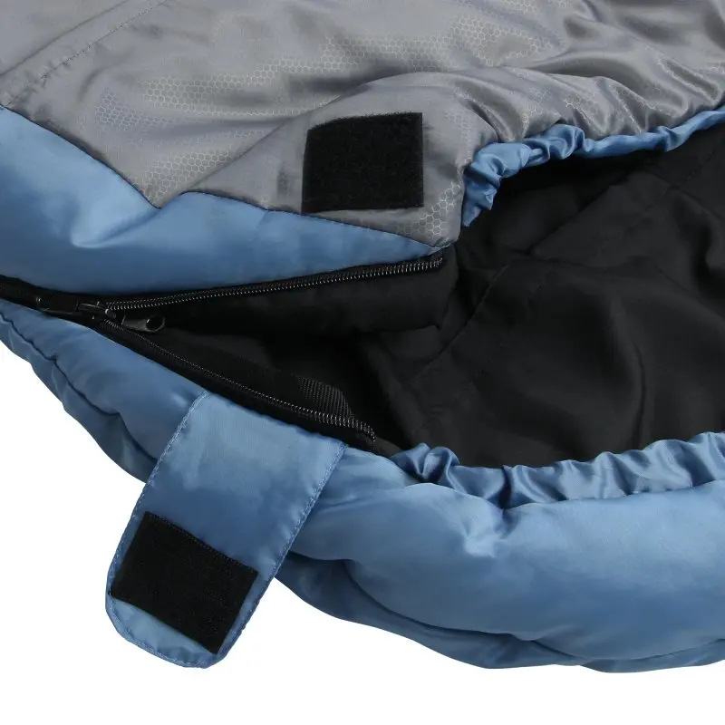 yourGEAR Campingschlafsack Calima XL -10°C extrem breiter Ellipsen-Schlafsack 230x110cm Blau Grau