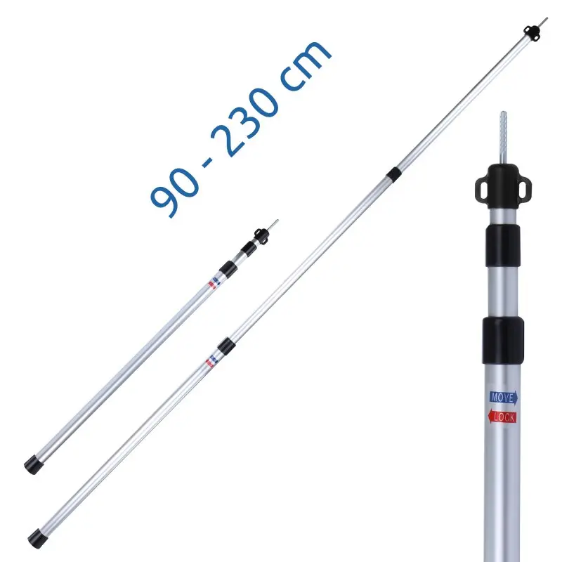 yourGEAR 2x Alu Teleskopstange 90 - 230 cm, teleskopierbare Zeltstange, Tarpstange aus Aluminium