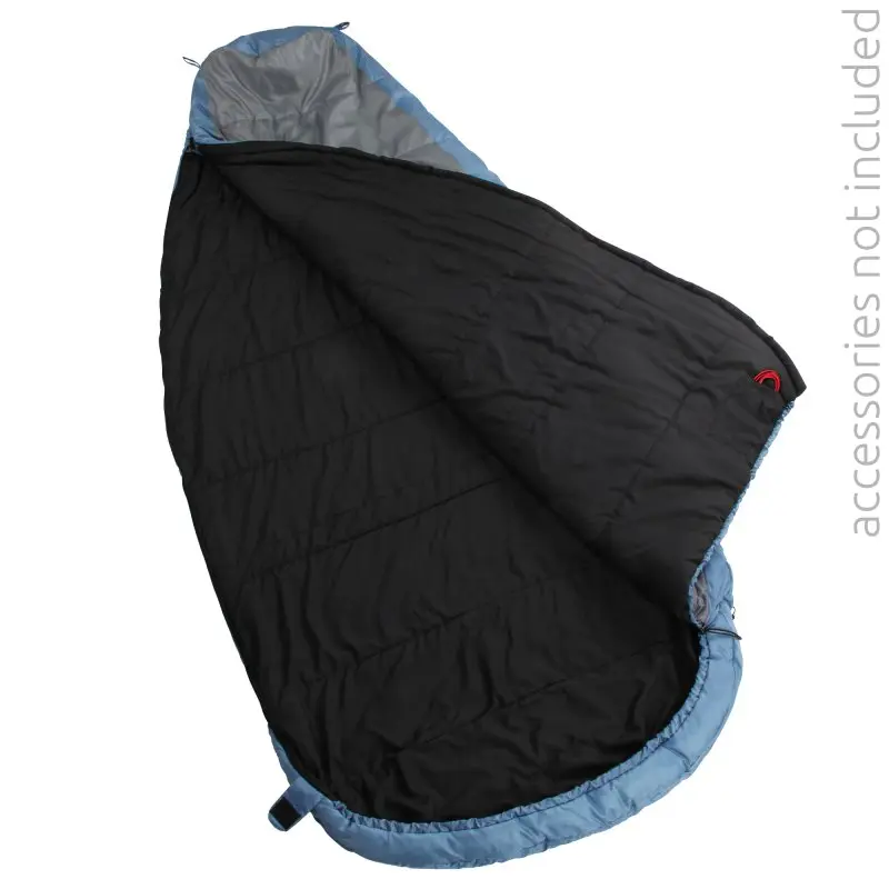 yourGEAR Campingschlafsack Calima XL -10°C extrem breiter Ellipsen-Schlafsack 230x110cm Blau Grau