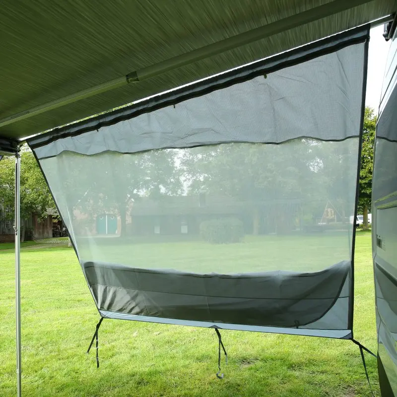 Pared lateral your GEAR Sun + Rain Blocker para toldo de caravana, tejido transpirable, protege del sol, viento y lluvia, montaje fácil con varillas, compatible con Thule, Fiamma y Dometic, 250 cm.