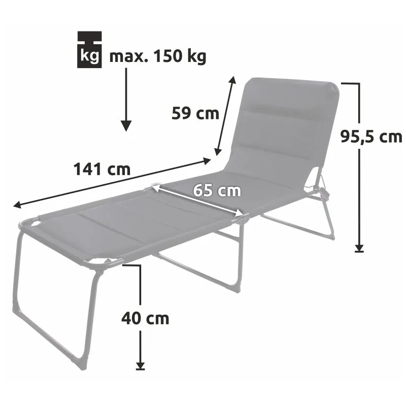 2nd Chance - your GEAR Sonnenliege Salina 3D - große XXL Campingliege mit 3D Mesh & 2m Liegefläche (71039)