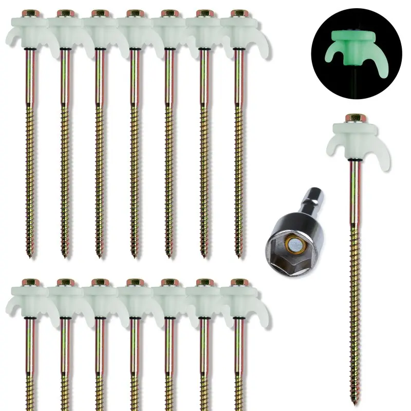 your GEAR Screw 200 - 15 robuste Zeltheringe mit Gewinde, Hering aus Stahl für harten Boden und Holz