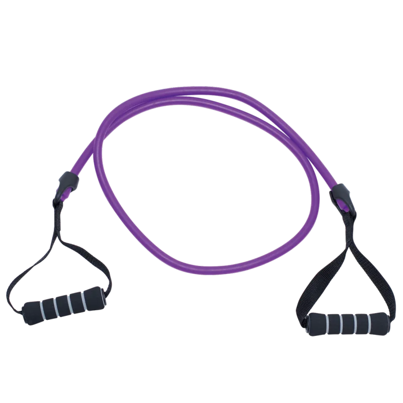 Purple Spirit Expander Medium 13.5kg resistance fitness band with black foam handles and adjustable straps, ideal for strength and endurance training at home, gym, or outdoors.