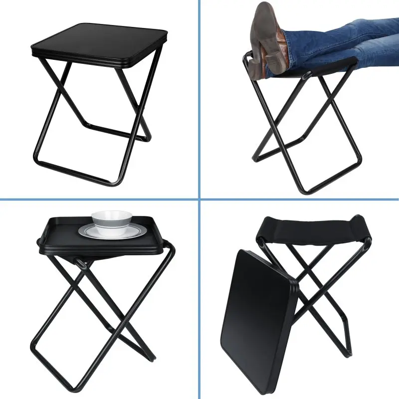 yourGEAR Tavolino3D Hocker mit Tischplatte, Aluminium Klapphocker mit Quick Dry 3D Mesh Polsterung