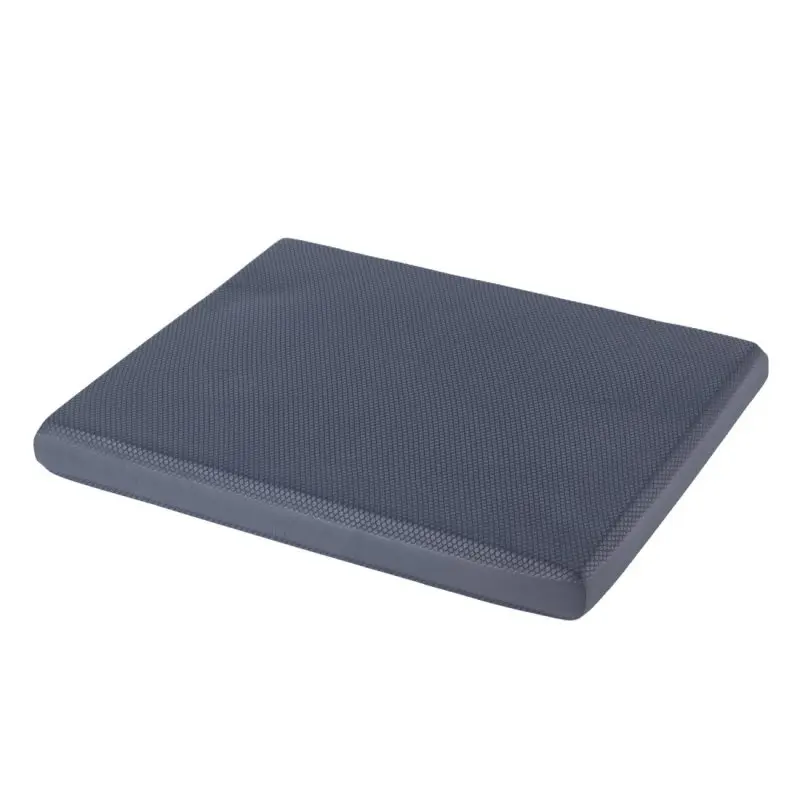 Cuscino Spirit Balance-Block XL grigio, dimensioni 50x40x6 cm, superficie antiscivolo testurizzata, utilizzato come balance trainer per yoga, fitness e riabilitazione articolare.