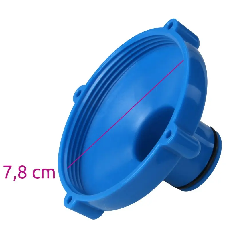 Blauer Adapter aus Kunststoff für den your GEAR Skimmer Duo, Durchmesser 7,8 cm, passend für Pool Einhängeskimmer und Oberflächenskimmer, geeignet für Stahlrahmenpools und Pools mit Luftring.