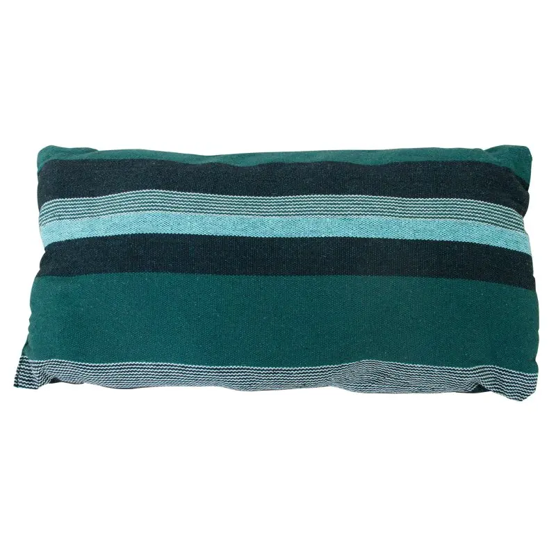 Coussin pour hamac yourGEAR Bali Smaragd, rectangulaire, en coton, motif rayé vert émeraude, bleu et noir, assorti à la hamac 220x120cm, idéal pour le confort intérieur ou extérieur.