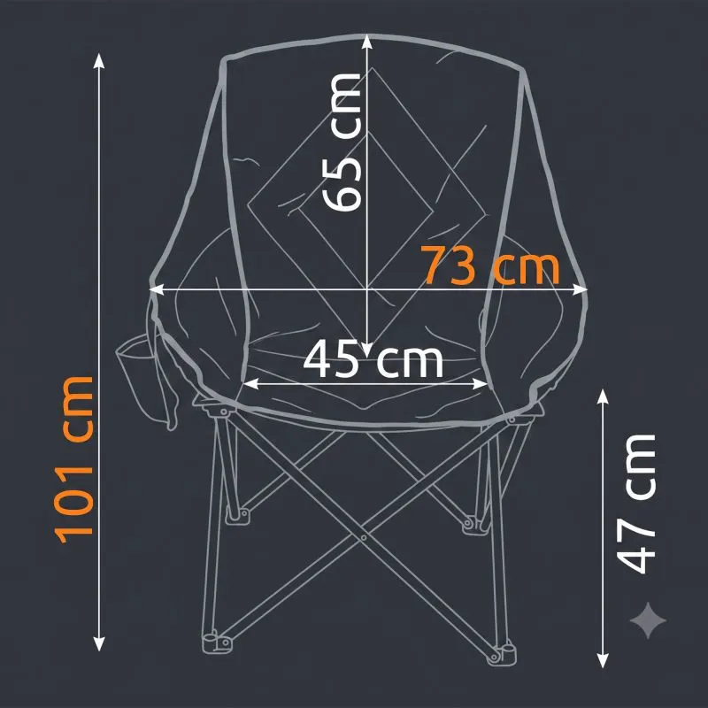 your GEAR Campingstuhl Imola - gepolsterter XXL Bucket Chair, extra breit mit hoher Rückenlehne