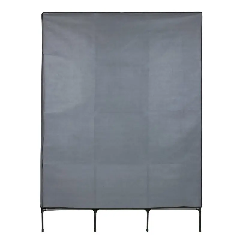 yourGEAR fabric wardrobe Grado 130x45x175 cm in black and grey, with closed fabric cover, four short legs, suitable for storing clothes, shoes, and accessories; modern, minimalist design for bedrooms or apartments.