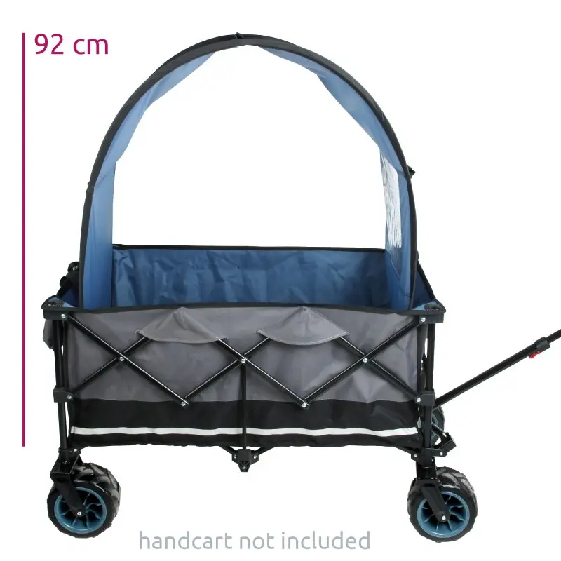 Toit pour chariot yourGEAR Pop Up, hauteur 92 cm, avec fenêtre latérale, structure légère et montage rapide, adapté aux bollerwagens de plusieurs marques. Chariot non inclus.