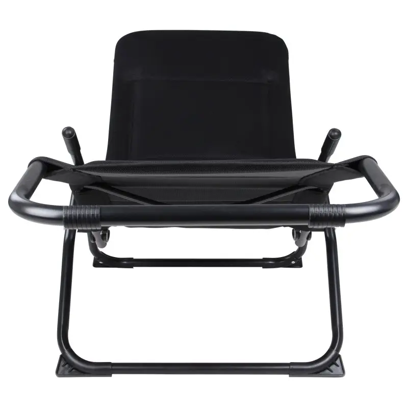 Lettino 3D Gartenliege von yourGEAR, klappbare Sonnenliege mit schwarzem 3D Mesh-Bezug, stabilem 25 mm Aluminiumrahmen und integriertem Kopfkissen, geeignet für Outdoor und Sauna, belastbar bis 120 kg.