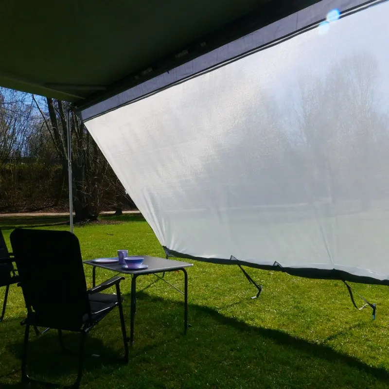 your GEAR Sun + Rain Blocker 4,3 x 2 m - Vorderwand für Markise schützt vor Sonne, Wind und Regen