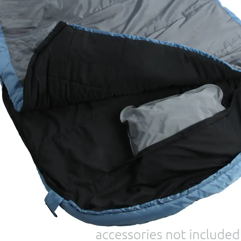 yourGEAR Campingschlafsack Calima XL -10°C extrem breiter Ellipsen-Schlafsack 230x110cm Blau Grau