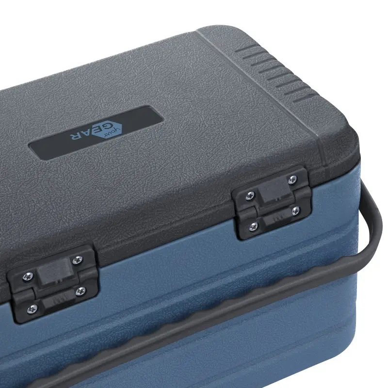 Glacière yourGEAR Coolah 10 L bleue avec couvercle gris, poignée robuste et fermetures solides, boîtier isolant en PU pour conserver aliments et boissons au froid ou au chaud, idéale pour usage mobile.