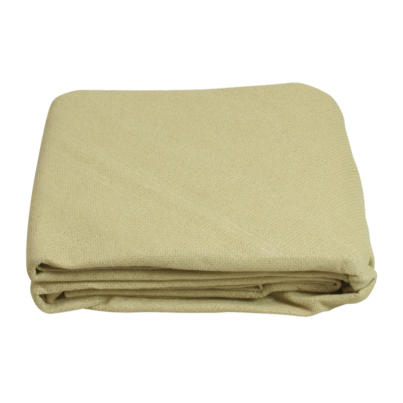 Folded 10T Patterson square tarp, 5x5 m, beige, breathable and weather-resistant fabric, provides 90% UV protection, ideal as a sunshade for garden, balcony, terrace, or camping.