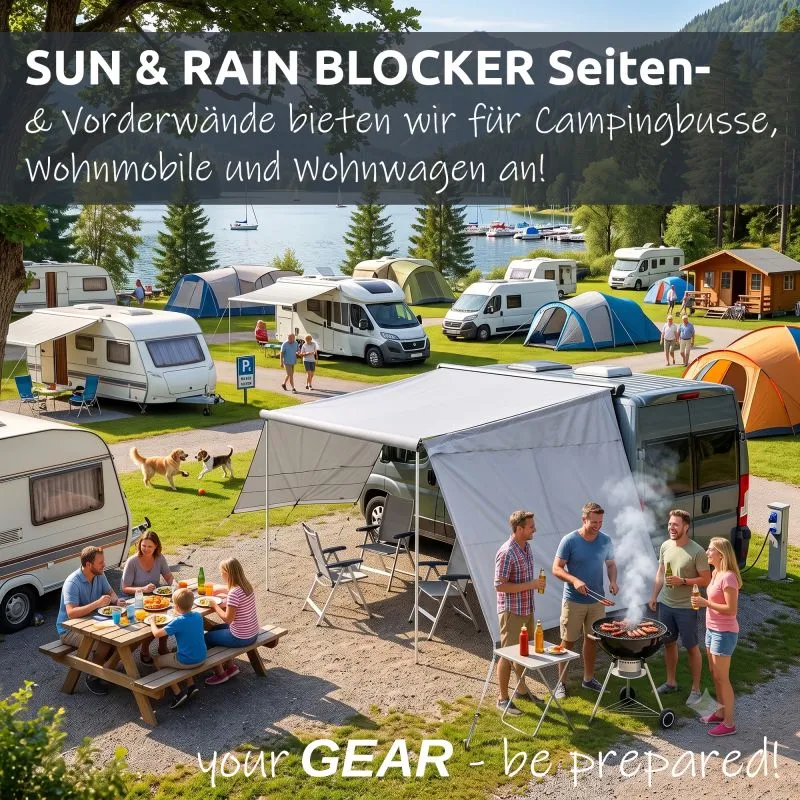 your GEAR Sun + Rain Blocker Side Walls 275cm – Sicht- & Sonnenschutz für Thule & Fiamma F80L