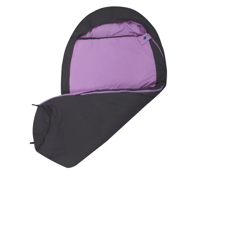 Sac de couchage enfant yourGEAR Horse, forme momie, 180x90 cm, extérieur gris, intérieur rose, doublure douce, motif cheval visible, garnissage 300g/m², idéal pour l’été, confortable et chaud.