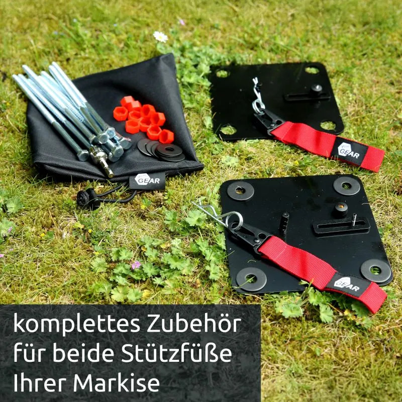 your GEAR Ancor Plate MONTANA - Ankerplatten-Set Stützfuß Fixierung für Thule Dometic Fiamma Markise