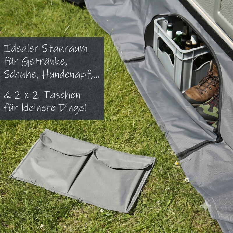 your GEAR Draftskirt - Bodenschürze 650 x 60 cm Wohnwagen Wohnmobilschürze mit Staufächern