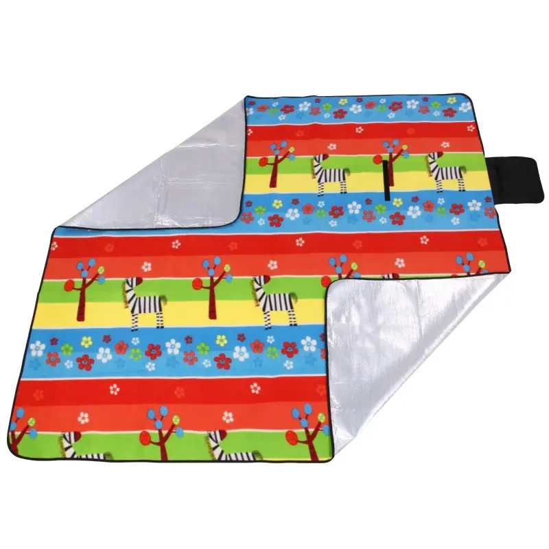 yourGEAR Kids XL Picknickdecke 200x200cm Camping Fleece Decke wasserdichte & isolierte Stranddecke