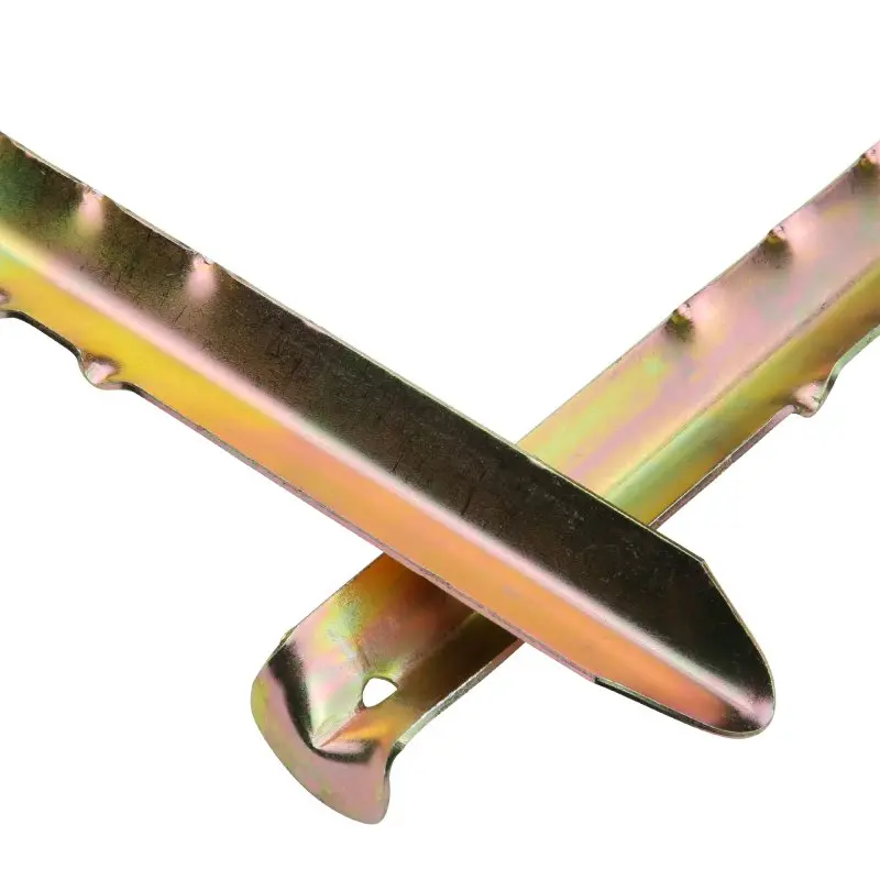 Zwei your GEAR Zeltheringe VX 400 aus verzinktem Stahl mit V-Profil, Widerhaken und abgerundeter Spitze, robust für Zeltbefestigung, Maße 400 x 35 x 15 mm, ideal für Camping und Outdoor.