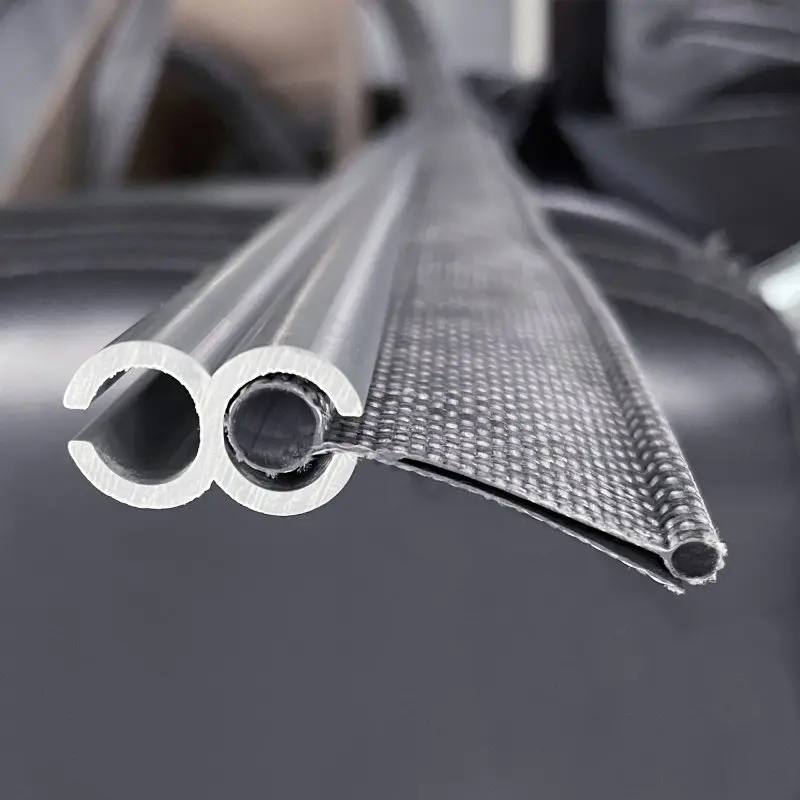 Kit your GEAR Keder Drive Away de 430 cm, con adaptador de keder 7 mm a 5,8 mm, muestra perfil de aluminio doble y cinta de tela gris para conexión de toldos o avance en caravanas o furgonetas.