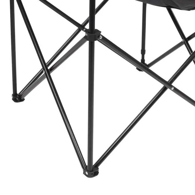 Dettaglio della struttura incrociata in metallo verniciato a polvere del yourGEAR Campingstuhl Ortona XXL Moon Chair, che garantisce stabilità e robustezza al grande sedia pieghevole da esterno.